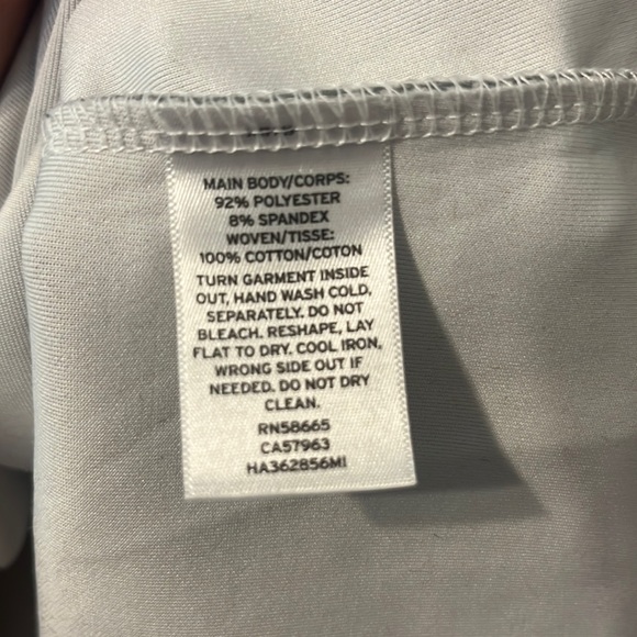 Gray & White Top with White Ruffled Sleeves and Bottom Hem by Halogen/ Medium - Picture 8 of 8